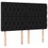 Cama box spring colchón y luces LED tela negro 140x200