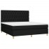 Cama box spring colchón y luces LED tela negro 160x200