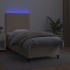 Cama box spring colchón LED cuero sintético capuchino