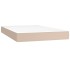 Cama box spring colchón LED cuero sintético capuchino