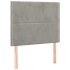 Cama box spring colchón y LED terciopelo gris claro 100x200