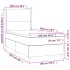 Cama box spring colchón y LED terciopelo gris claro 100x200