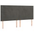Cama box spring colchón y LED terciopelo gris oscuro 180x200