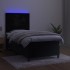 Cama box spring colchón y LED terciopelo negro 100x200