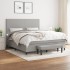 Cama box spring con colchón tela gris claro 160x200