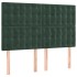 Cama box spring colchón y LED terciopelo verde oscuro