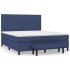Cama box spring con colchón tela azul 160x200