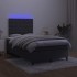 Cama box spring colchón y LED terciopelo negro 120x200