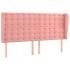Cama box spring colchón y LED terciopelo rosa 160x200