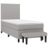 Cama box spring con colchón tela gris claro 100x200