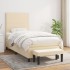Cama box spring con colchón tela color crema 100x200