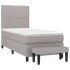 Cama box spring con colchón tela gris claro 100x200