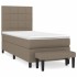 Cama box spring con colchón tela gris taupe 90x190