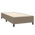 Cama box spring con colchón tela gris taupe 90x190
