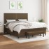 Cama box spring con colchón tela marrón oscuro 160x200