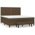 Cama box spring con colchón tela marrón oscuro 160x200