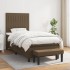Cama box spring con colchón tela marrón oscuro 90x190