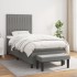 Cama box spring con colchón tela gris oscuro 100x200