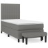 Cama box spring con colchón tela gris oscuro 100x200