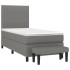 Cama box spring con colchón tela gris oscuro 100x200