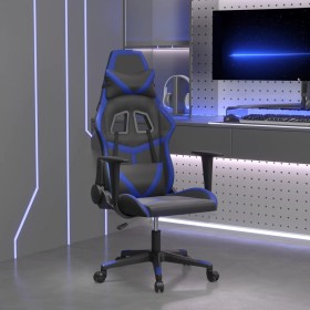 Silla gaming de masaje cuero sintético negro y