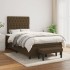Cama box spring con colchón tela marrón oscuro 120x200
