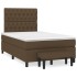 Cama box spring con colchón tela marrón oscuro 120x200