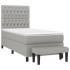 Cama box spring con colchón tela gris claro 90x190