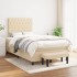 Cama box spring con colchón tela color crema 120x200