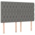 Cama box spring con colchón tela gris oscuro 140x190