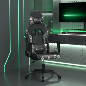 Silla gaming de masaje cuero sintético negro y