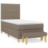 Cama box spring con colchón tela gris taupe 90x190
