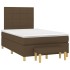 Cama box spring con colchón tela marrón oscuro 120x200
