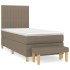 Cama box spring con colchón tela gris taupe 90x200