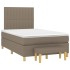 Cama box spring con colchón tela gris taupe 120x200