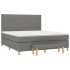 Cama box spring con colchón tela gris oscuro 160x200