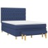 Cama box spring con colchón tela azul 140x200