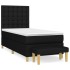 Cama box spring con colchón tela negro 100x200
