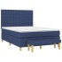 Cama box spring con colchón tela azul 140x200