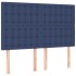 Cama box spring con colchón tela azul 140x200