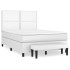 Cama box spring con colchón cuero sintético blanco 140x190