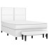 Cama box spring con colchón cuero sintético blanco 140x190