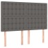 Cama box spring con colchón cuero sintético gris 140x190