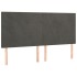 Cama box spring con colchón terciopelo gris oscuro 160x200