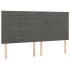 Cama box spring con colchón terciopelo gris oscuro 160x200