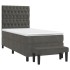 Cama box spring con colchón terciopelo gris oscuro 80x200