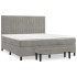 Cama box spring con colchón terciopelo gris claro 160x200