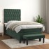 Cama box spring con colchón terciopelo verde oscuro 80x200