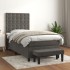 Cama box spring con colchón terciopelo gris oscuro 100x200