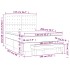 Cama box spring con colchón terciopelo azul oscuro 140x200